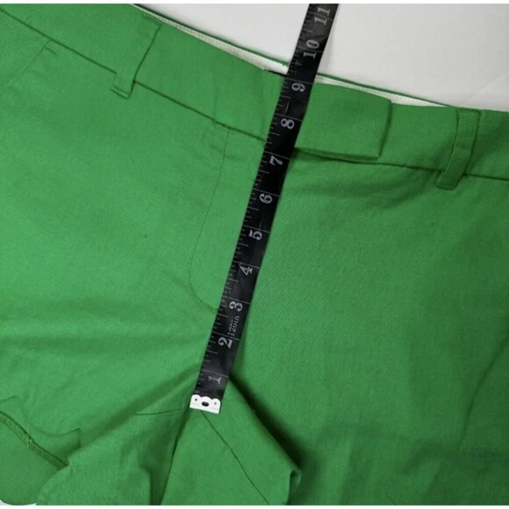 J Crew Shorts Womens 8 Green‎ Scalloped Hem Linen Cotton Blend Summer SU21